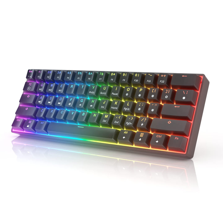 HK Gaming GK61 mechanische 60 Prozent Tastatur | 61 programmierbare Tasten mit RGB Beleuchtung | Kom