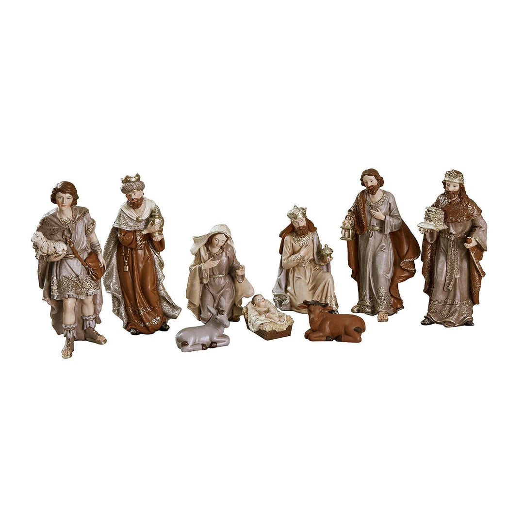 Loberon Krippenfiguren 9er Set Caprinas, bunt