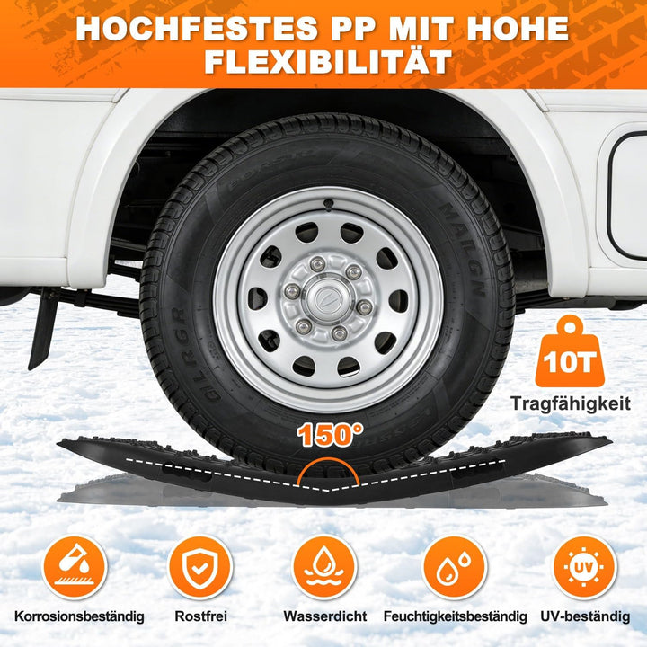 2 Stücke Sandbleche,106 * 31cm Sandbleche Wohnmobil,10T Tragkraft,Hochfestes Nylon Recovery Board mi