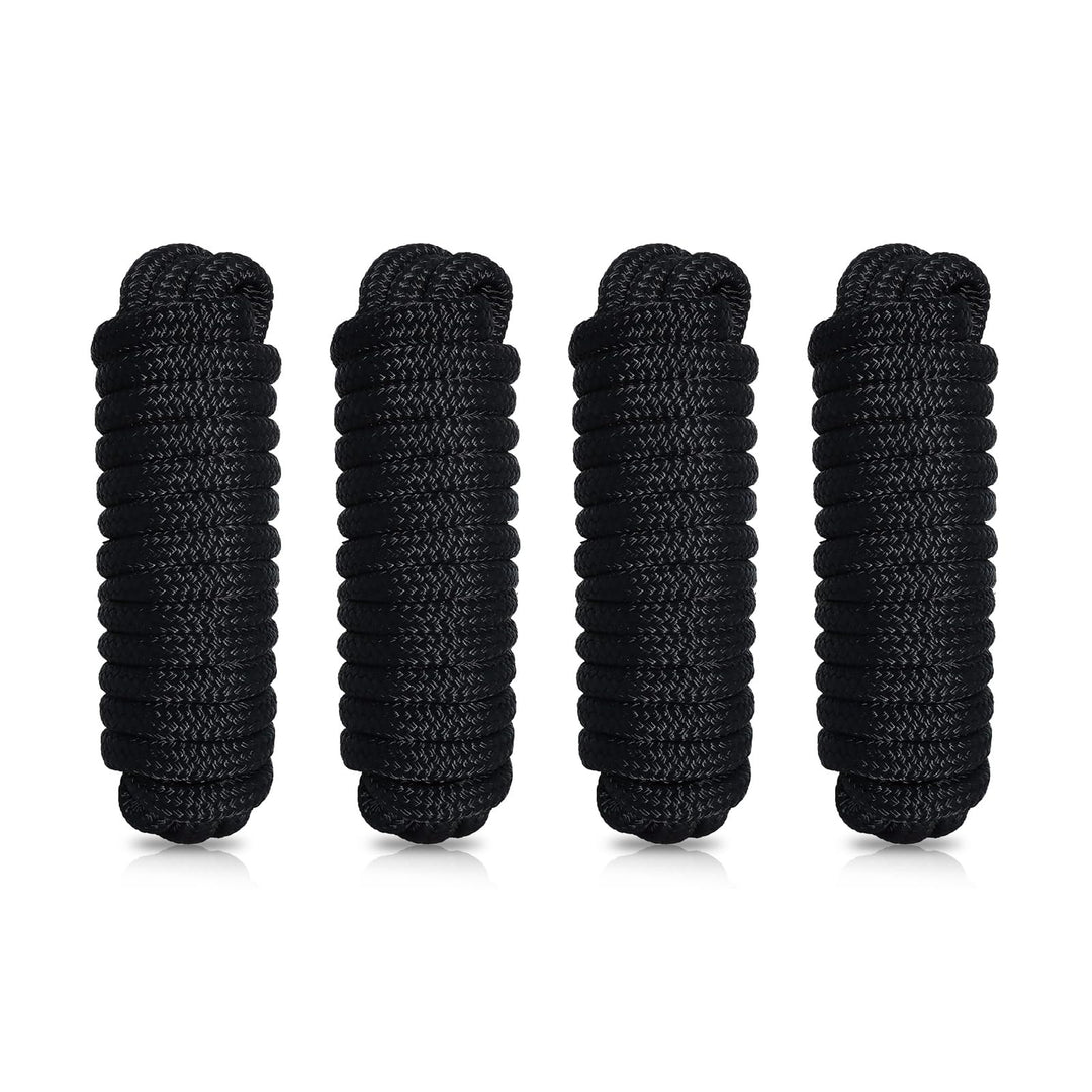BOOMSTART 4 Stück Boot Seil 16mm Festmacherleine mit Auge Nylon Doppelt Geflochten Fenderseil Dock L