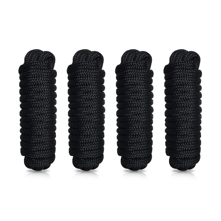 BOOMSTART 4 Stück Boot Seil 16mm Festmacherleine mit Auge Nylon Doppelt Geflochten Fenderseil Dock L