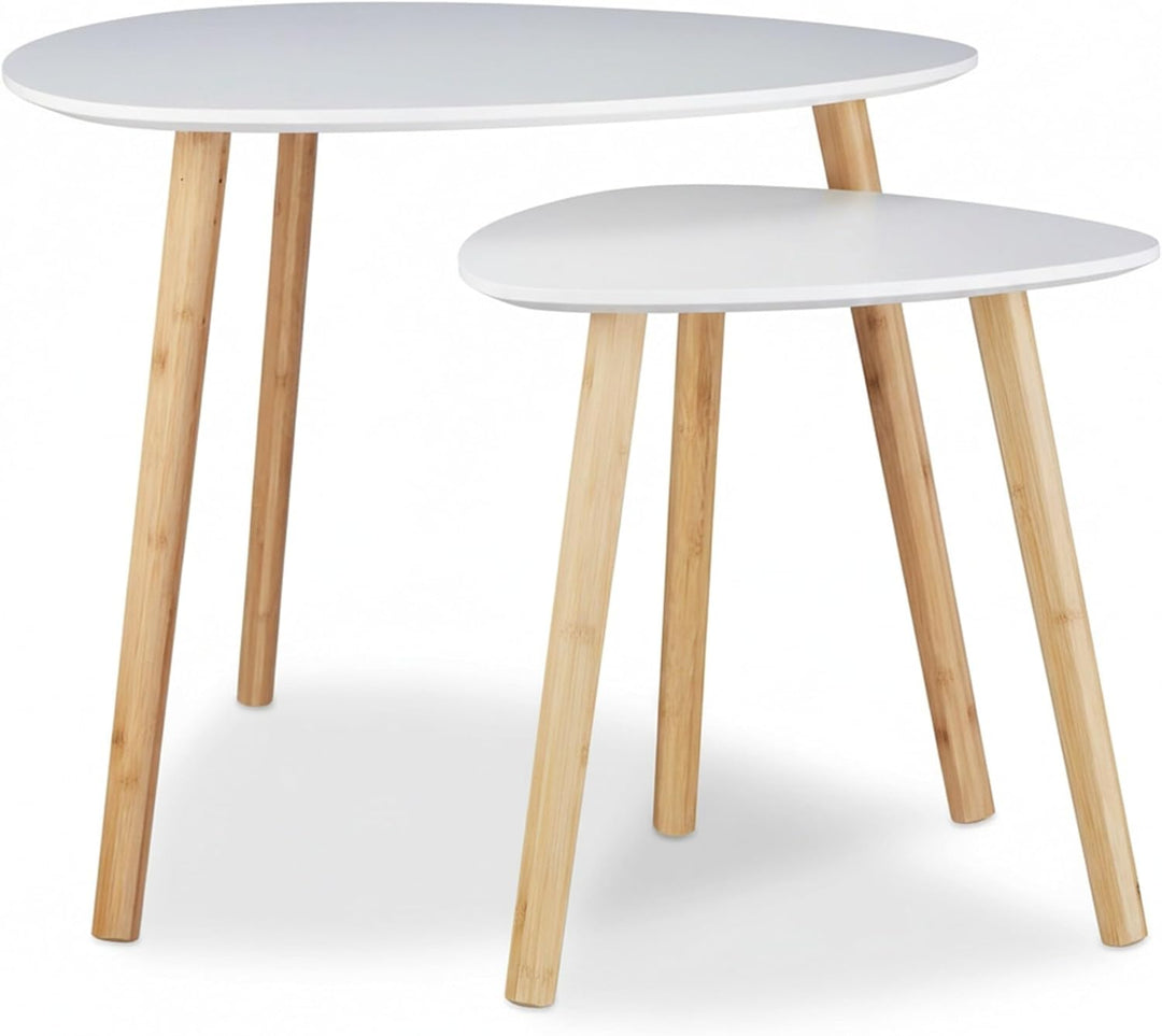 Relaxdays Satztisch 2er Set, platzsparende Beistelltische im nordischen Design, Blumentisch und Zeit
