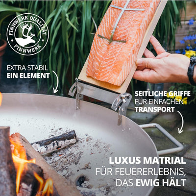 Finnwerk HARRI Feuerschale aus Edelstahl 70 cm - Exklusive Feuerstelle im matten Finish - Feuerschal