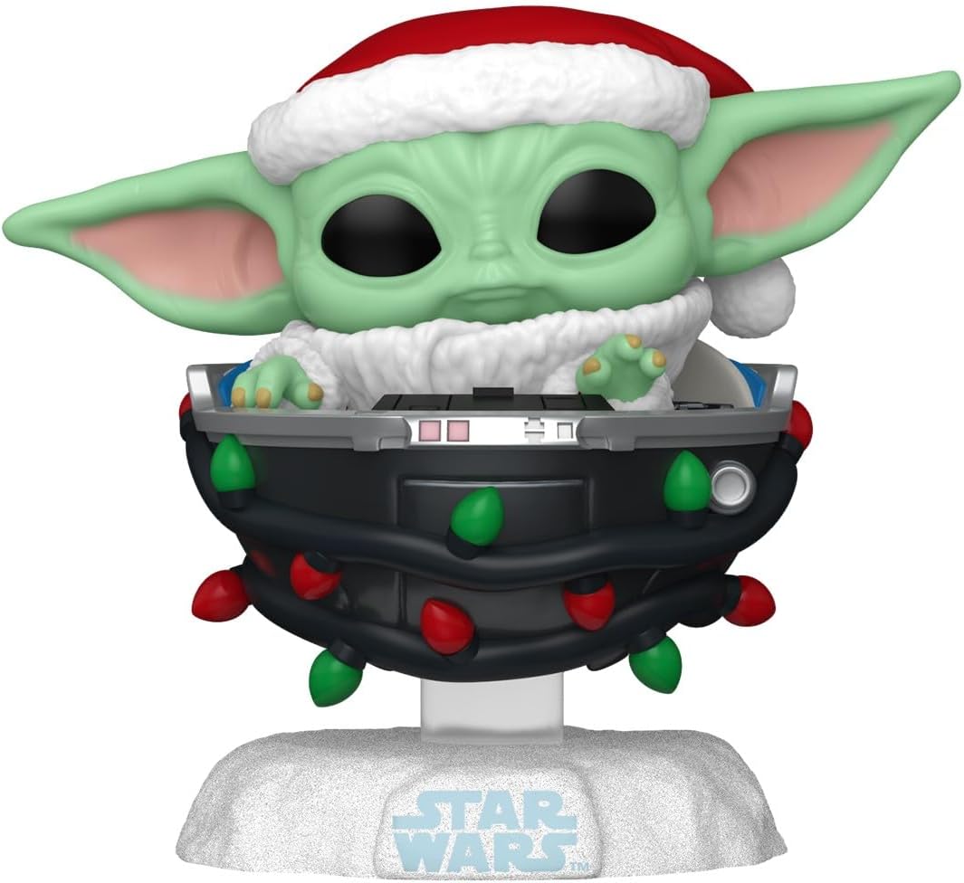 Funko Pop! Star Wars: Mando Holiday - Grogu (The Child, Baby Yoda) Pram - The Mandalorian - Vinyl-Sa
