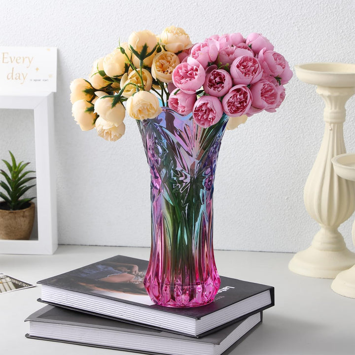 WINOMO Blumenvase Kristallglasvase Regenbogen Regenbogen Dekorative Pflanze Behälter Topf Weihnachte