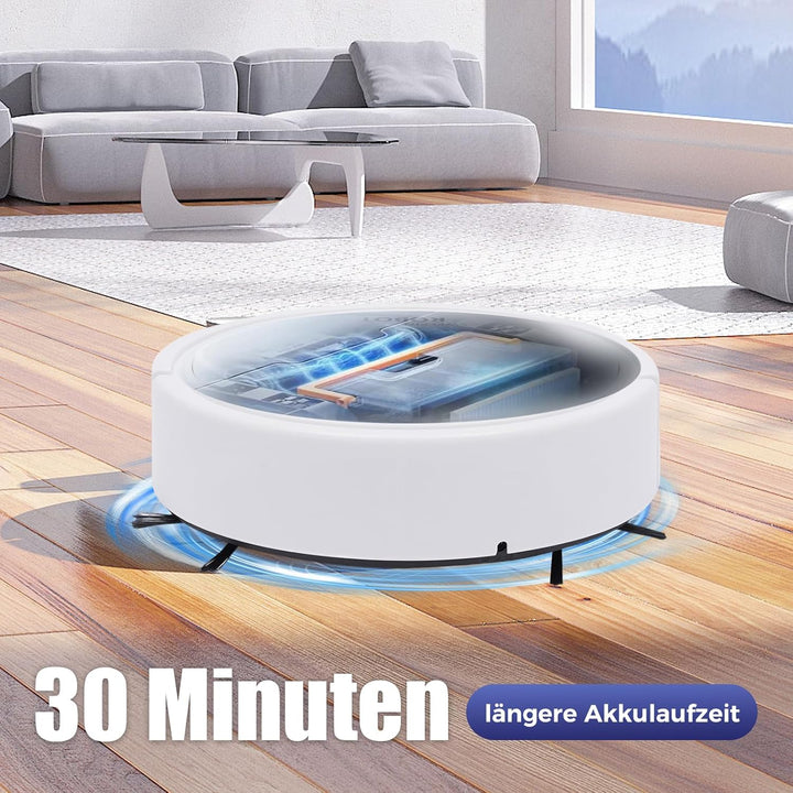 Roboter Staubsauger mit Absaugstation, 220V 5W Roboterstaubsauger Richtungsänderung Wiederaufladbare