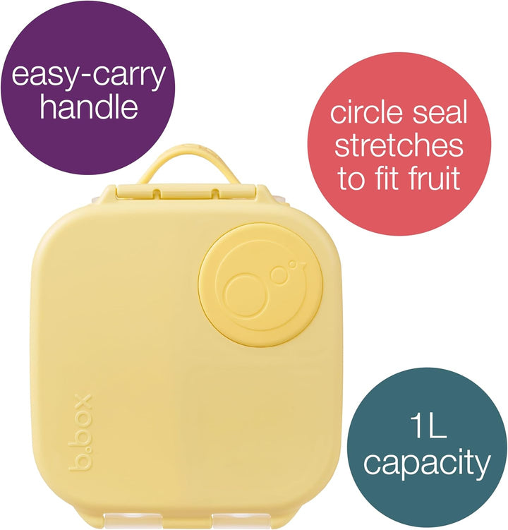 b.box Mini Brotdose | Bento-Box mit 3 Fächern (2 auslaufsicher) | Ideal für Kleinkinder, Kinderlunch