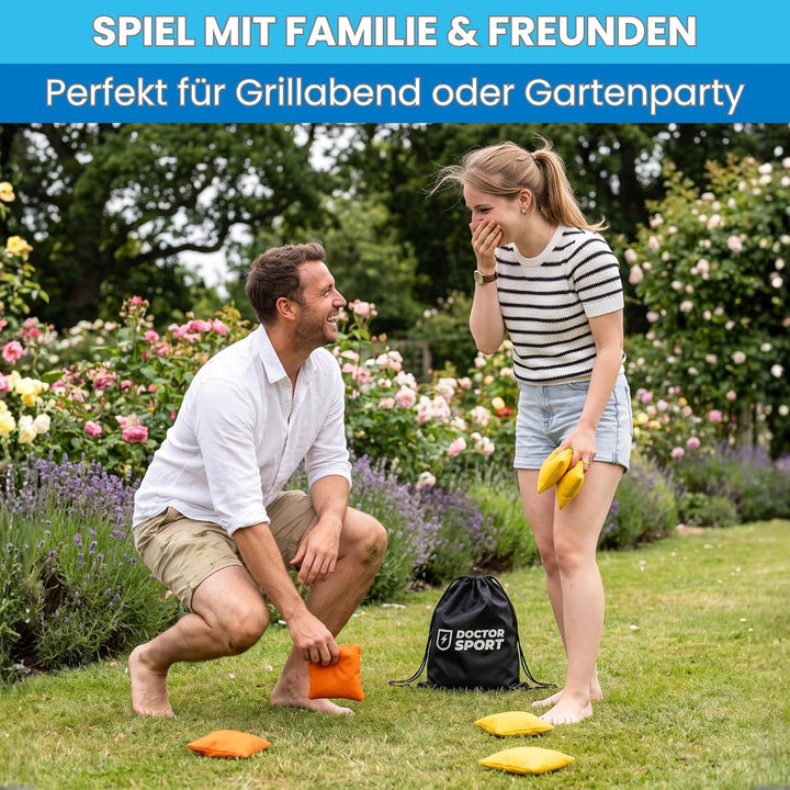 DOCTOR SPORT │ Original Cornhole Bean Bags (8-teilig) │ 15 x 15 cm │ 400 g │ Aus Bester Verarbeitung