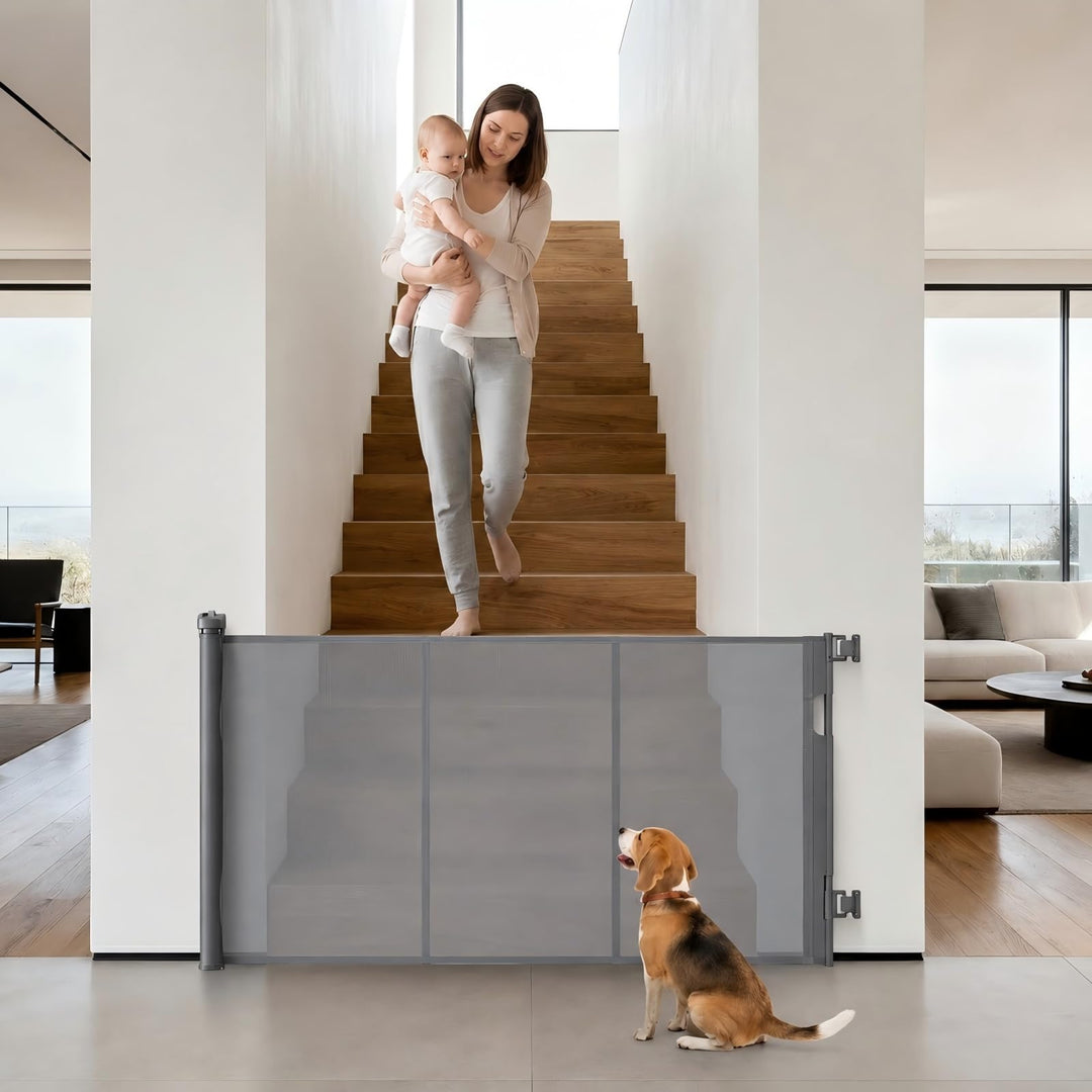 Treppenschutzgitter Türschutzgitter Ausziehbar,Verstellbares und Erweitertes Sicherheitsgitter,Abspe