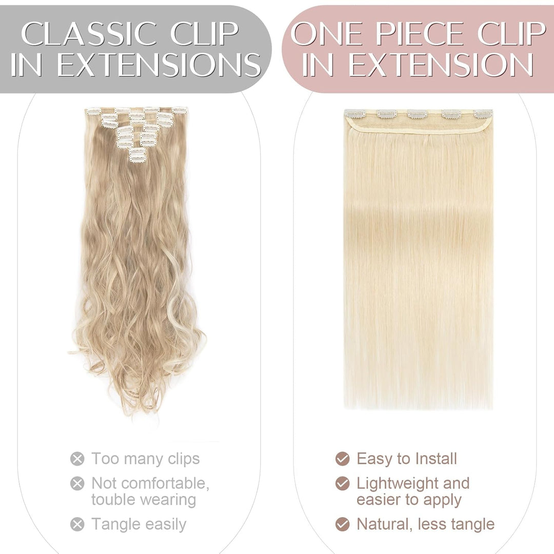 SEGO Clip in Extensions Echthaar 1 Tresse Haarverlängerungen Remy 7A ein Teilig Set 5 Klips Haarteil