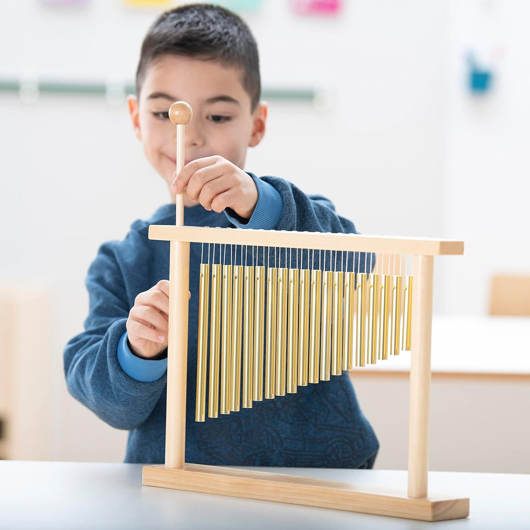 Betzold Musik - Bar Chime mit Holz-Stativ und Schlägel - Schule Musikunterricht NoColor, NoColor