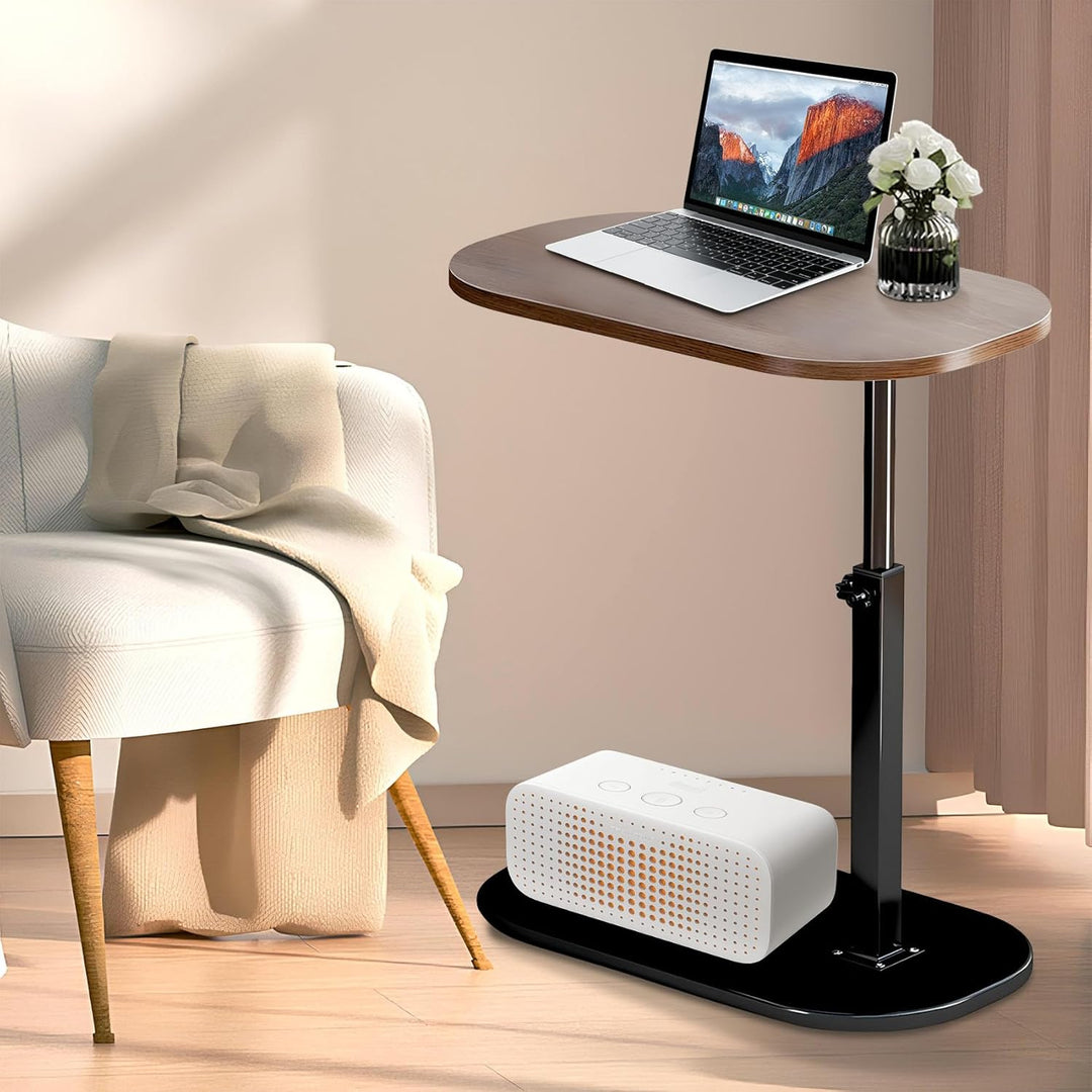 XUDREZ Verstellbarer C-förmiger Beistelltisch, 360° drehbarer Beistelltisch, Wohnzimmer-Sofatisch, m
