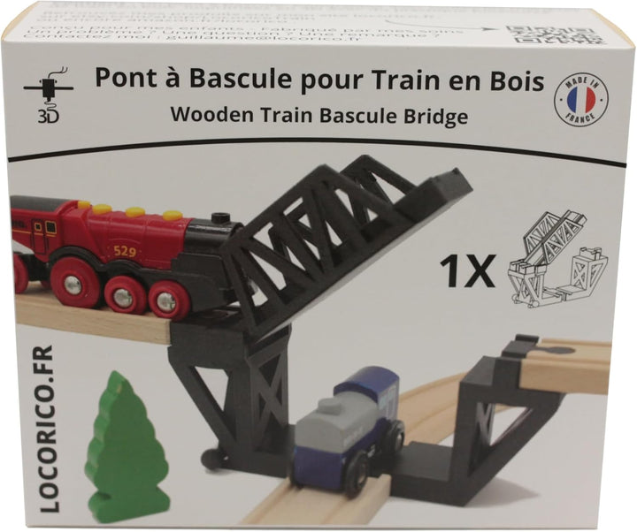 Wippbrücke für Zug aus Holz, kompatibel mit Brio