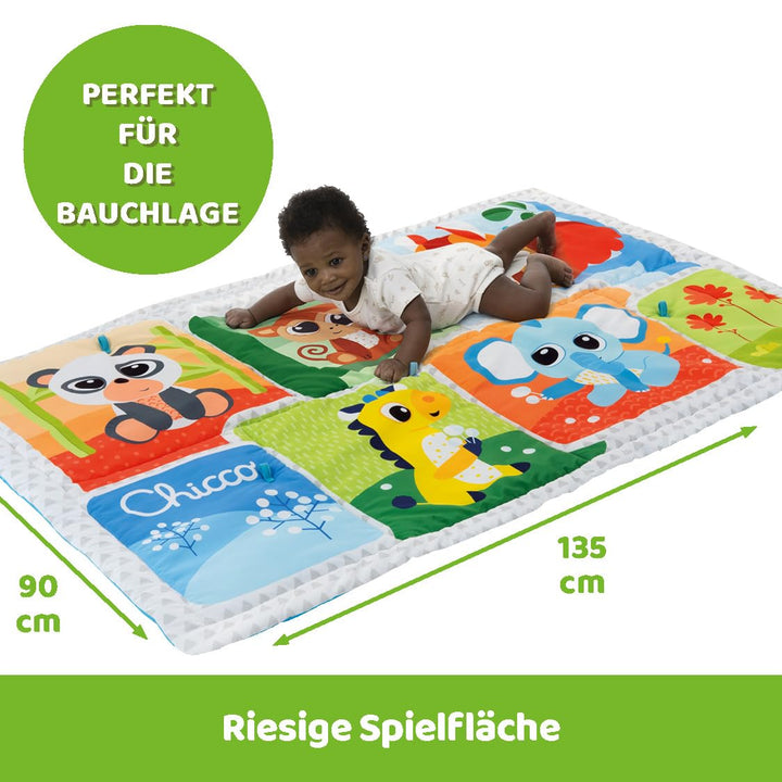 Chicco XXL Zauberwald Spielteppich, weicher bunter Teppich mit Waldtieren, für Babys erste Bewegunge