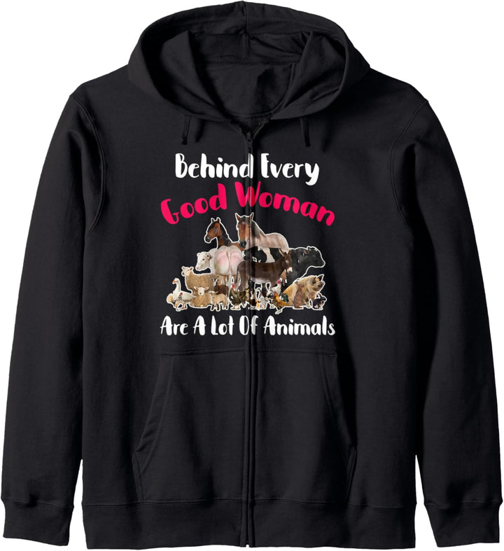 Behind Every Good Woman Are A Lot Of Animals Lover Kapuzenjacke