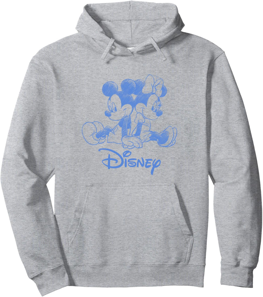 Disney Mickey Mouse and Minnie Sketch with Logo Pullover Hoodie