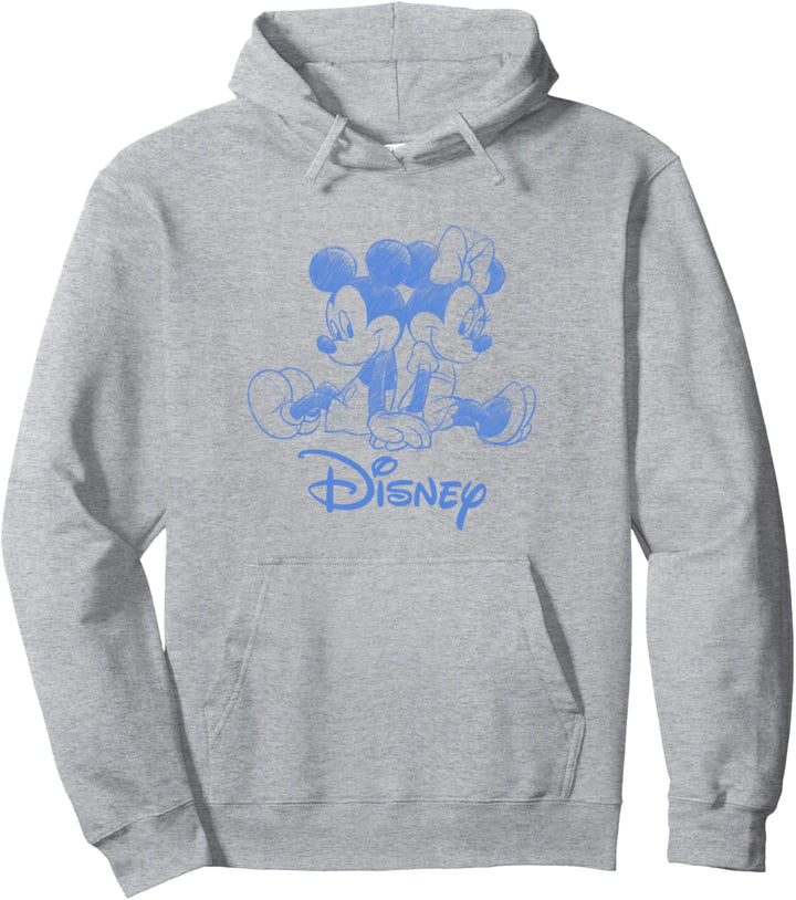 Disney Mickey Mouse and Minnie Sketch with Logo Pullover Hoodie