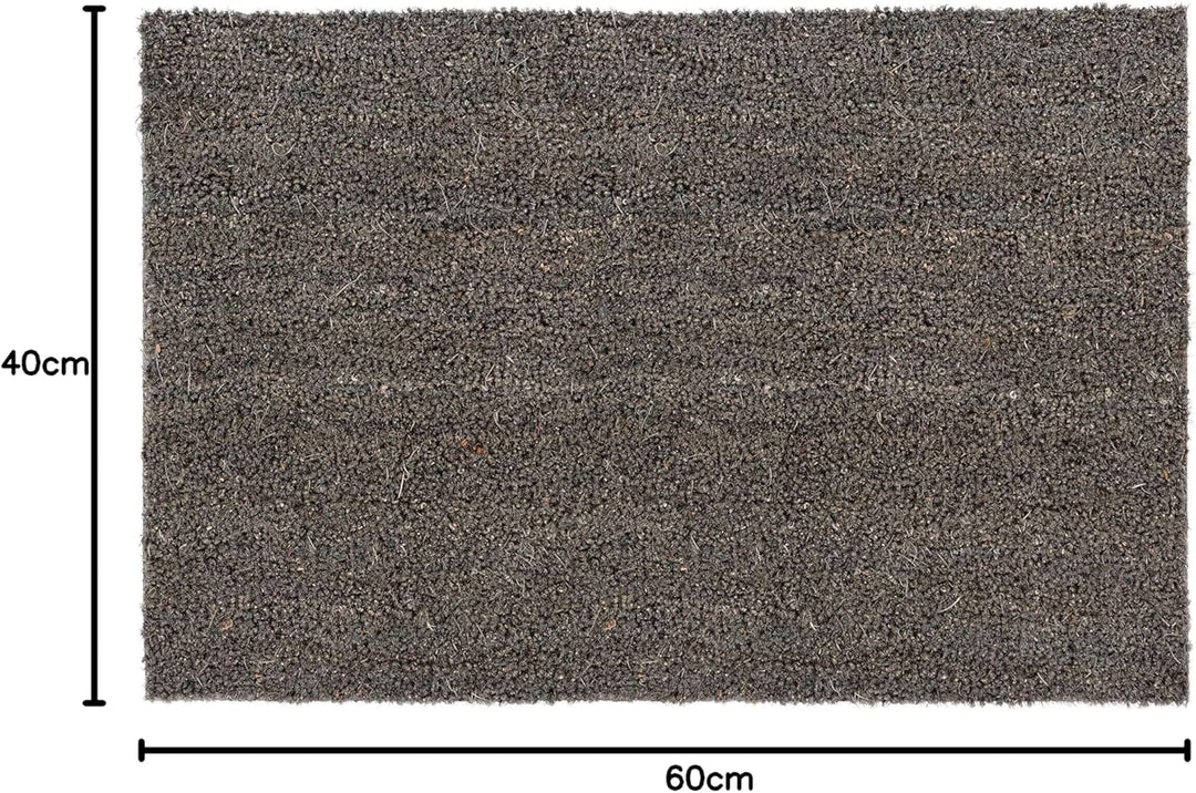 Carpido rutschfeste Kokosmatte - 40 x 60 cm Grau - Nachhaltige Naturfaser für den überdachten Aussen