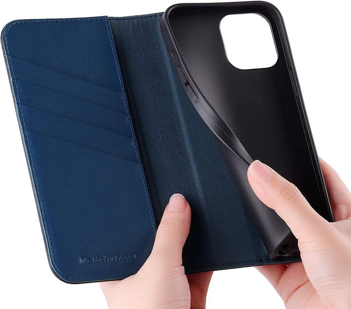 VISOUL iPhone 12 Pro Max Hülle,Handyhülle [Carbon Leder] [RFID Schutz] [Schützt vor Stoss] [Standfun