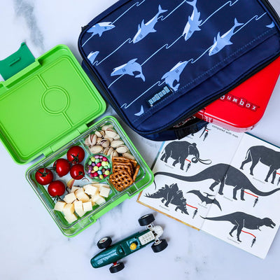 yumbox Snack S Lunchbox (Lime Green) - kleine Brotdose mit 3 Fächern | Kinder Bento Box für Kinderga