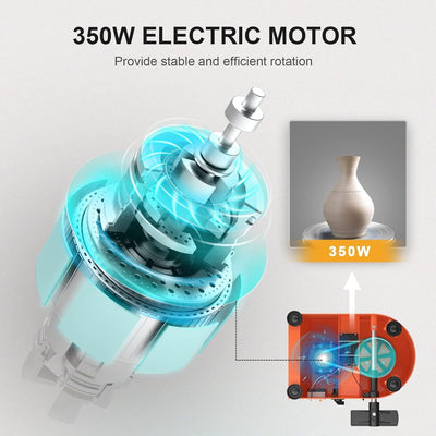 VAYOTOY Elektrische Töpferscheibe 25CM 350W Professionelle Töpferscheibe Formmaschine Keramik Clay M