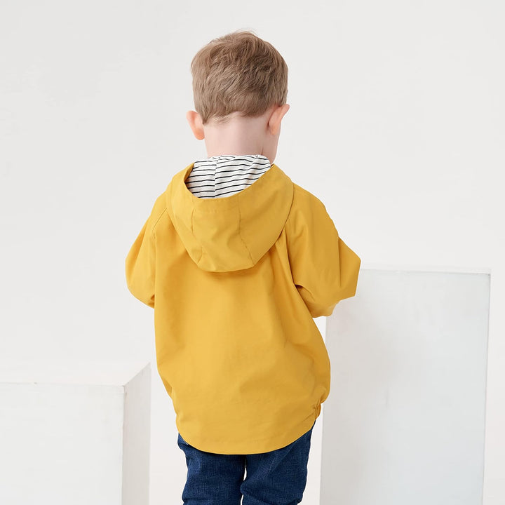 Volunboy Baby Kapuzen Jackets, Jungen Langarm Winddicht Mantel Cartoon Aufdruck Jacken 5-6 Jahre Gel