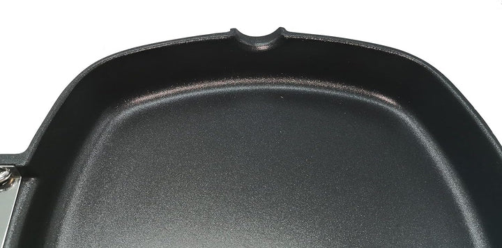 We Cook 10800, Grillpfanne aus Aluminiumguss, 20 x 20 cm 20 x 20 cm Schwarz, 20 x 20 cm Schwarz