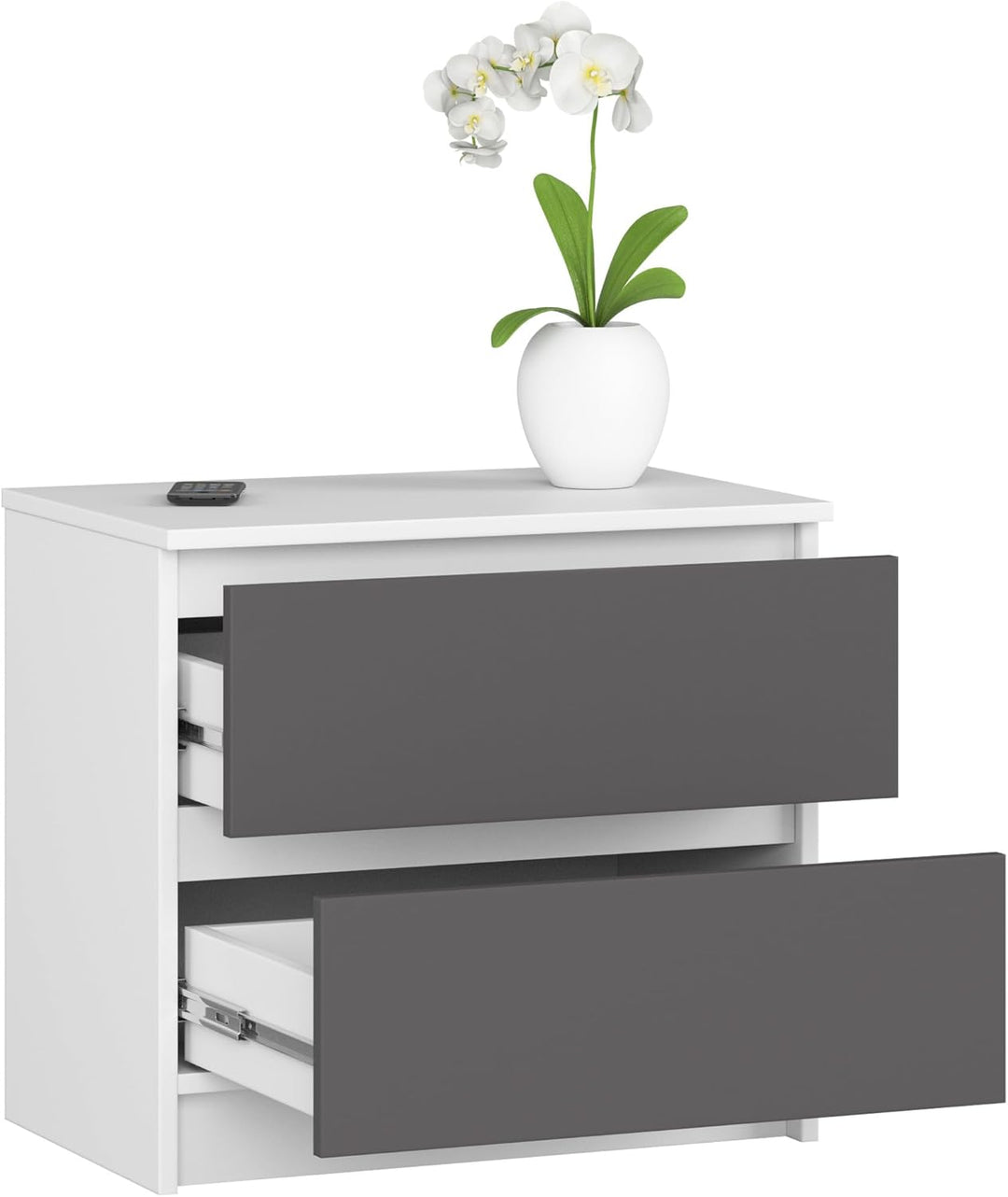 AKORD Kommode K60 mit 2 Schubladen | für das Wohnzimmer Schlafzimmer Schrank Büro Arbeitszimmer | Mo