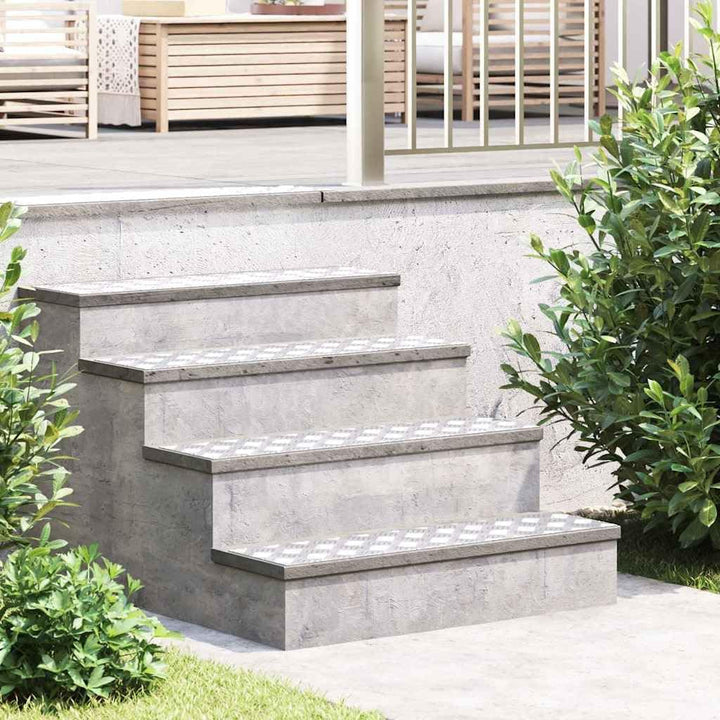 vidaXL Treppe Tritt Rechtwinklig 2 pcs Silber 80 x 20 cm Aluminium, Wohnzimmer, Moderne Treppenstufe