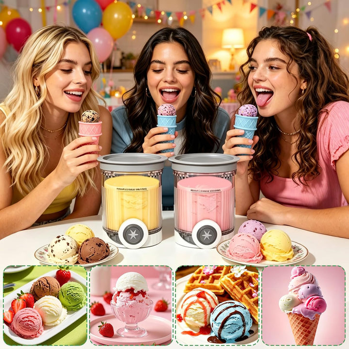 2 Stück Behälter für Ninja Swirl,Ninja Eismaschine Behälter mit Deckel | Ninja Deluxe Behälter mit 2