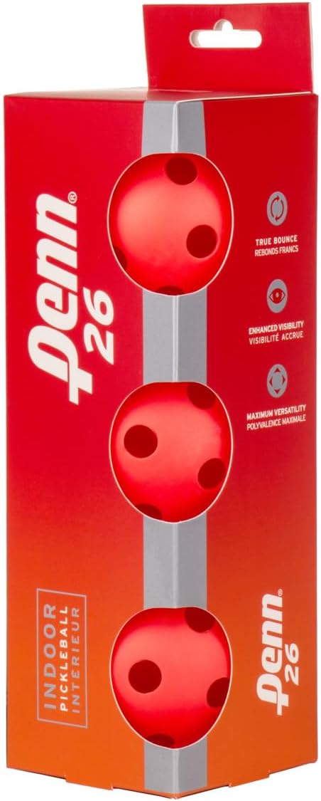 Penn Pickleball Ball für den Innenbereich, 26 100 Ball Pack rot, 100 Ball Pack rot
