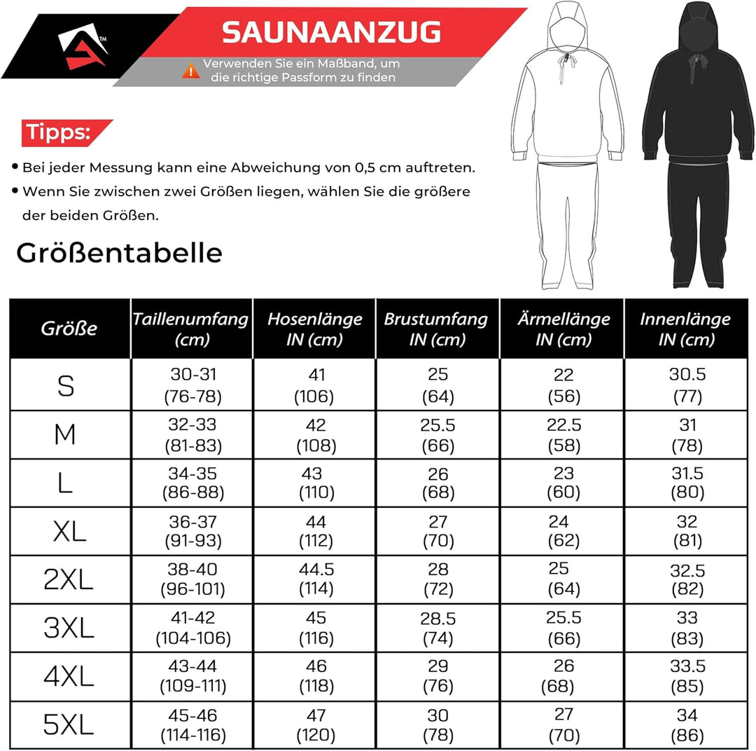AQF Sauna Suits Schwitzanzug Fitness Trainingsanzug Gym Jogginganzug Jogginghose Herren Damen Abnehm