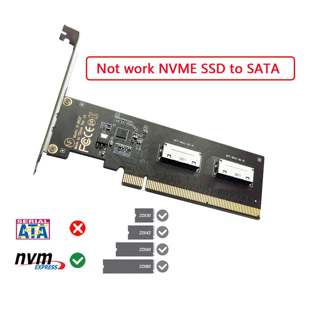 cablecc PCIE PCI-Express 16x auf Dual Oculink SFF-8612 SFF-8611 8X VROC Adapter für Mainboard SSD Gr