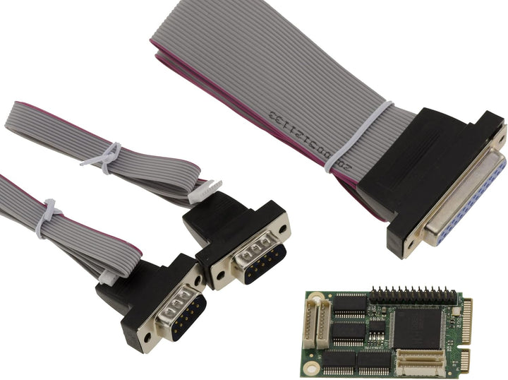 KALEA-INFORMATIQUE MiniPCIe-Karte 1 parallel Port LPT DB25 + 2 Ports COM DB9 RS232 Full Size mPCIe-F