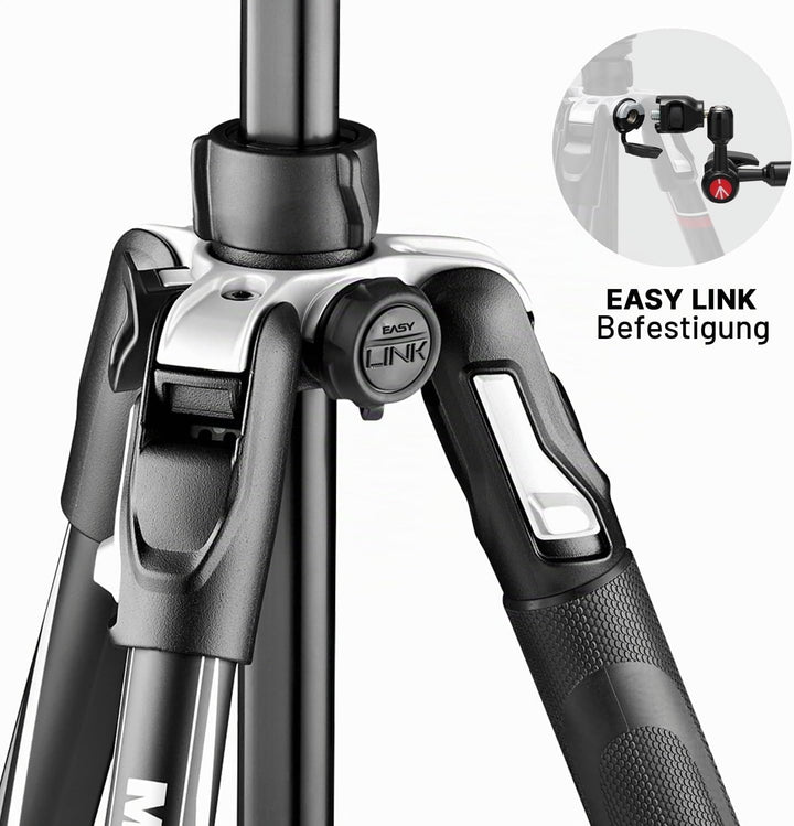 Manfrotto Befree Live, Reise-Videostativ mit Videokopf und Hebelverschluss, Aluminiumstativ für DSLR