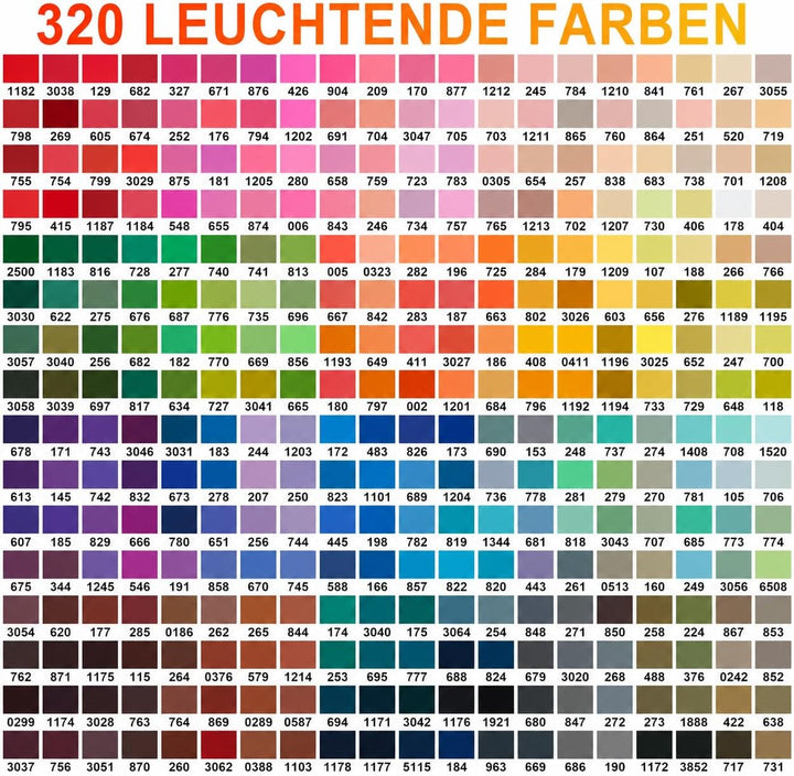 Laconile 320 Acrylstifte Set - Professionelle Malstifte mit deckender Acrylfarbe für Steine, Keramik