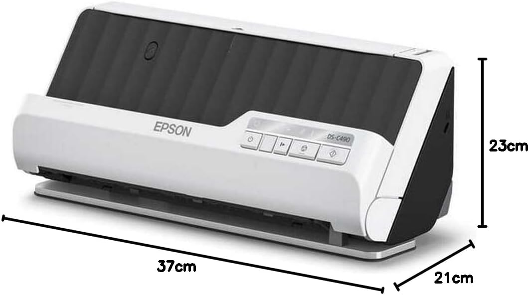 Epson Premium Scanner DS-C490, kompakter A4 Business Scanner mit geringem Stromverbrauch, Duplex-Ein