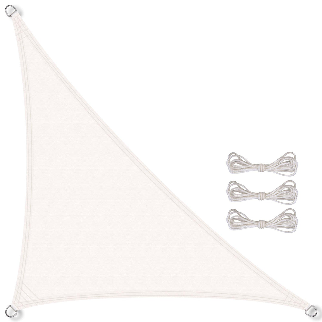 CelinaSun Sonnensegel wasserabweisend PES Dreieck rechtwinklig 5x5x7,1m weiss UPF 50+ Premium Sonnen