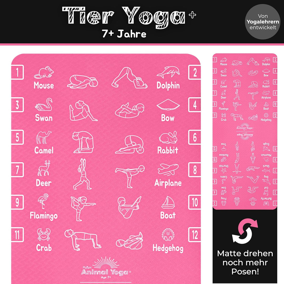 Plyopic Kinder Yogamatte – Leicht, Rutschfest, TPE Fitnessmatte – Ideal für Jungen &amp; Mädchen (3–12 J