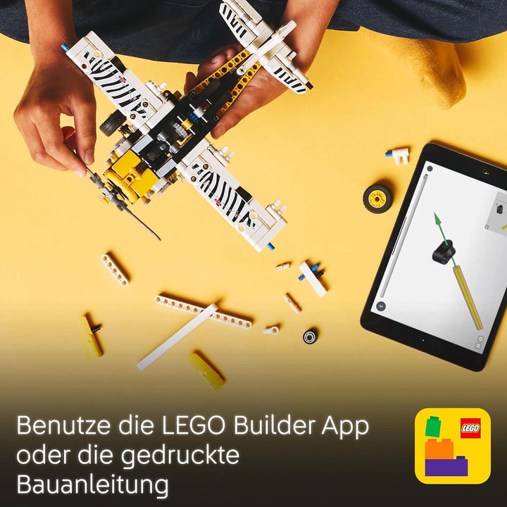 LEGO Technic Propellerflugzeug, Baubares Flugzeug Spielzeug für Kinder, Geschenk für Jungen und Mädc