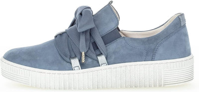 Gabor Damen Low-Top Sneaker, Frauen Halbschuhe,Wechselfussbett,Best Fitting 35 EU Blau Nautic Weiss,