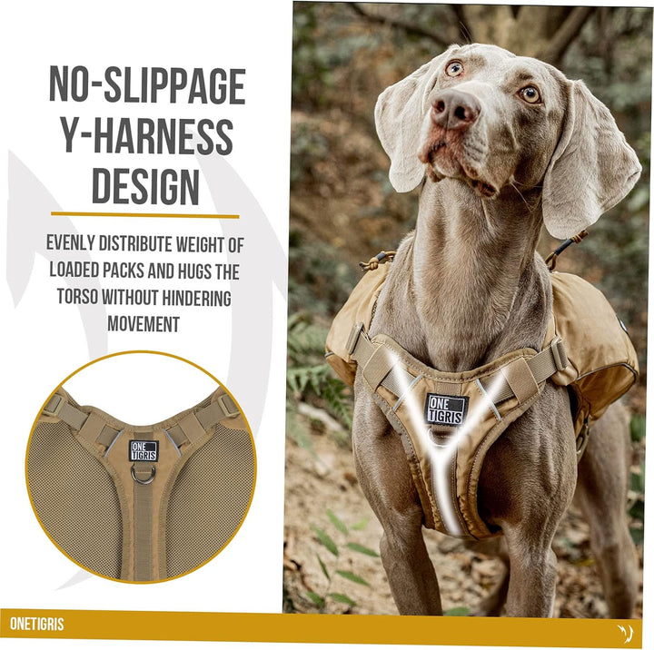 OneTigris CAMELUS Hunderucksack Reissen Camping Wandern Hundebackpack für M/L Grösse Hunde (L, Coyot