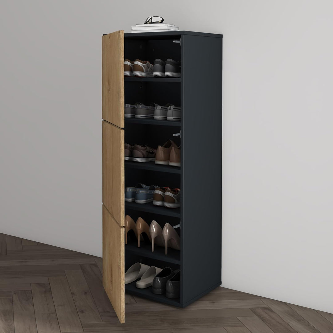Mai & Mai Schuhschrank aus Holz, Schuhkommode mit 3 Schränken BTH: 45x36x120 cm Schuhregal Möbel in