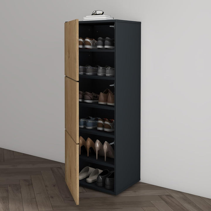 Mai & Mai Schuhschrank aus Holz, Schuhkommode mit 3 Schränken BTH: 45x36x120 cm Schuhregal Möbel in