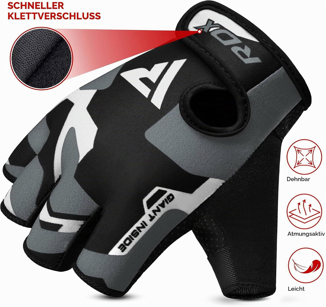 RDX Fitness Handschuhe Damen Herren, Gewichtheben Trainingshandschuhe Krafttraining, rutschfest Gym