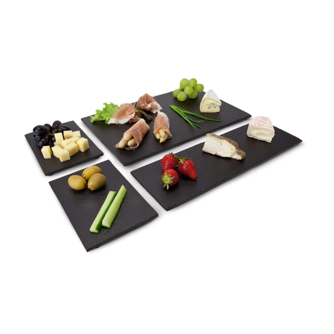 ROMINOX Geschenkartikel Schieferplatten-Set // Tapas Ardesia – 4-teilig, lasierte, unempfindliche Sc