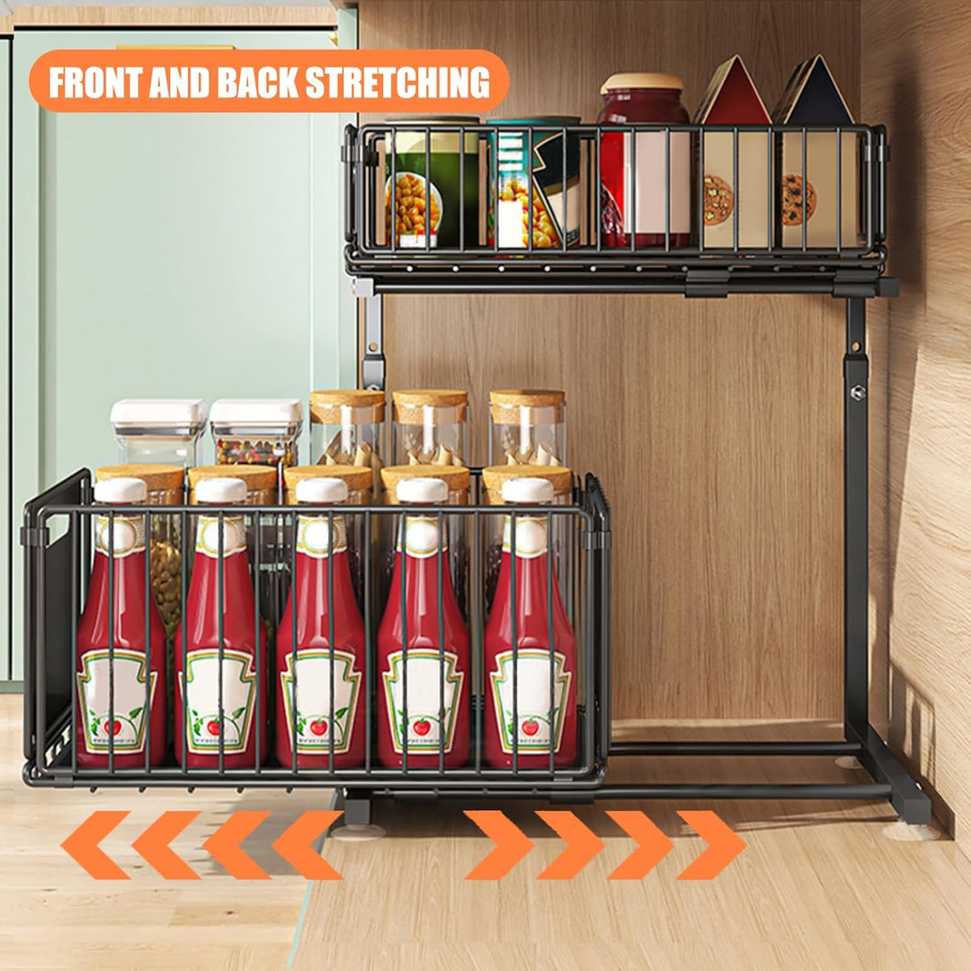 Küchen-Organizer, Regal unter der Spüle, Aufbewahrung für Schrank, Waschbecken, Schubladen, Küche, B