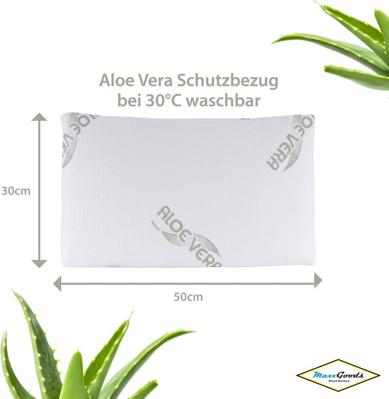 MaxxGoods Orthopädisches Nackenstützkissen aus Visco-Gelschaum | für gesunden Schlaf & Halswirbelsäu