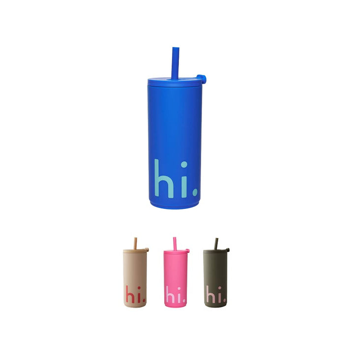 Design Letters Kaffeebecher 500 ml | Becher mit Deckel und Strohhalm | Reisebecher BPA/BPS-frei | Ka
