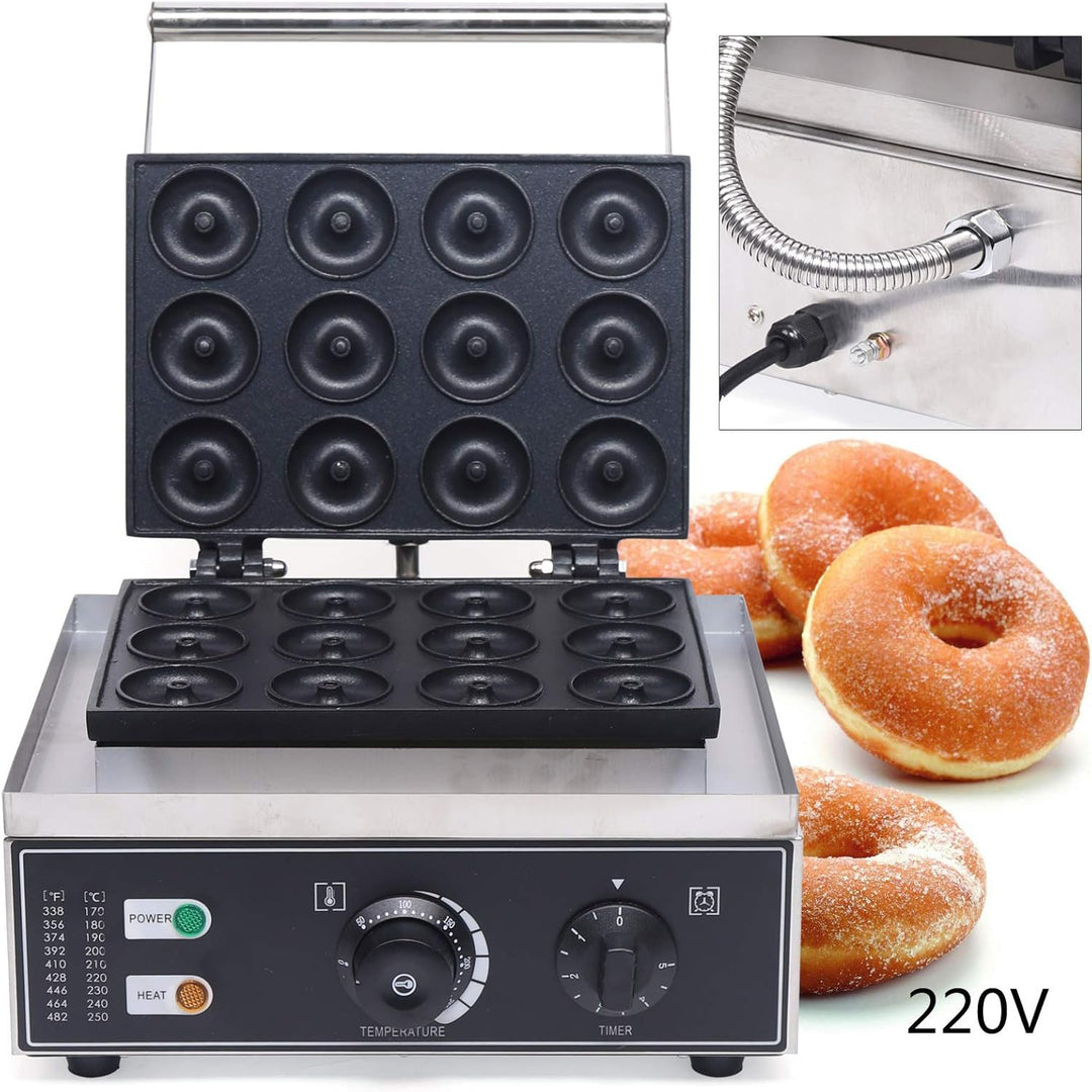 Donut Maker Maschine Kommerzielle Nutzung|Antihaft 220V Elektrische 12pcs Donut Backmaschine|1500KW